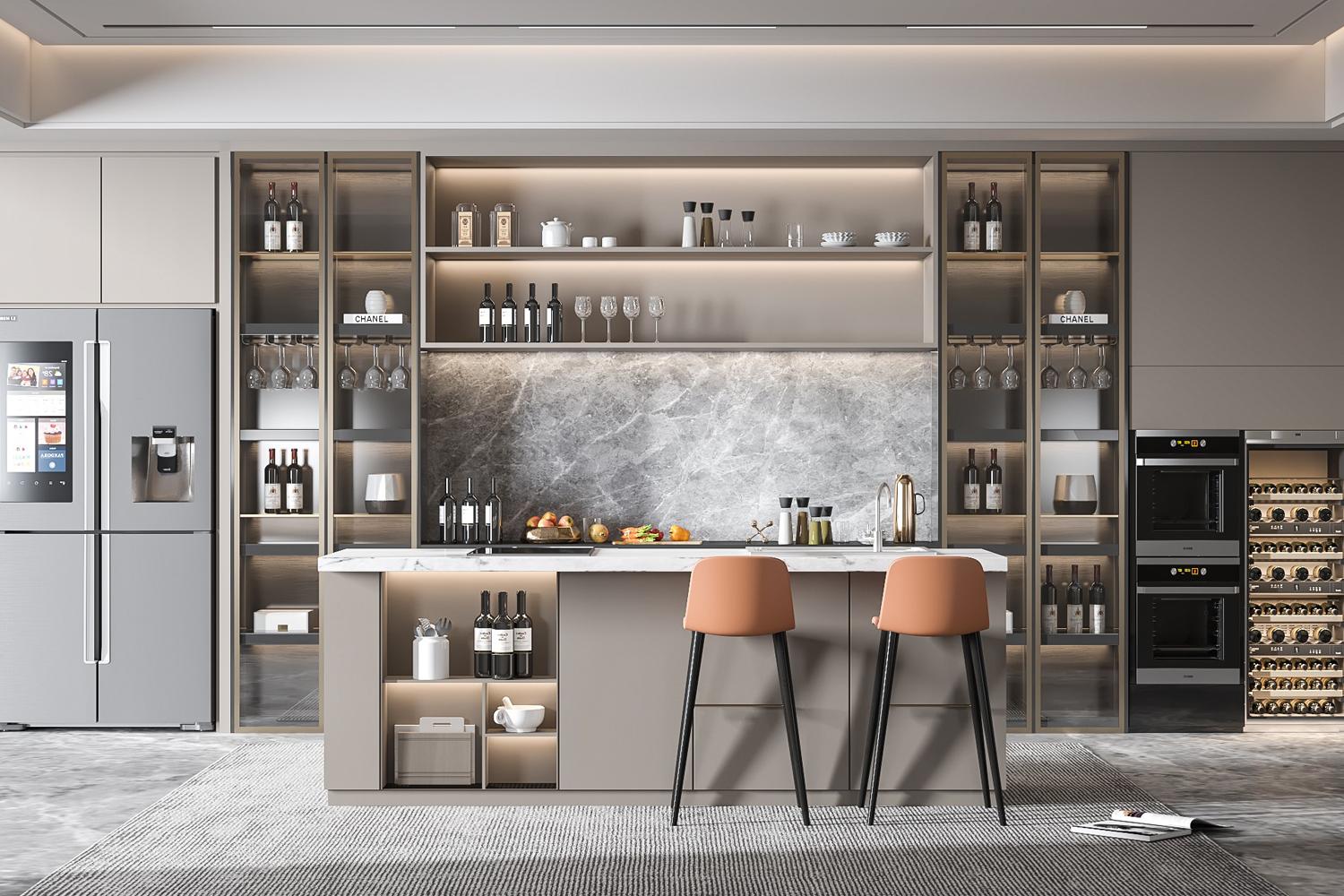 Modern Kitchen Cabinets High End Luxury Durable Lacquer Finish