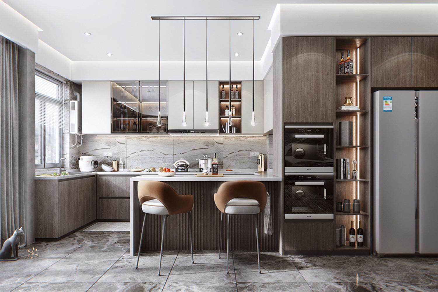 Kitchen Cabinet Bright Functional Storage with Island Modern Look
