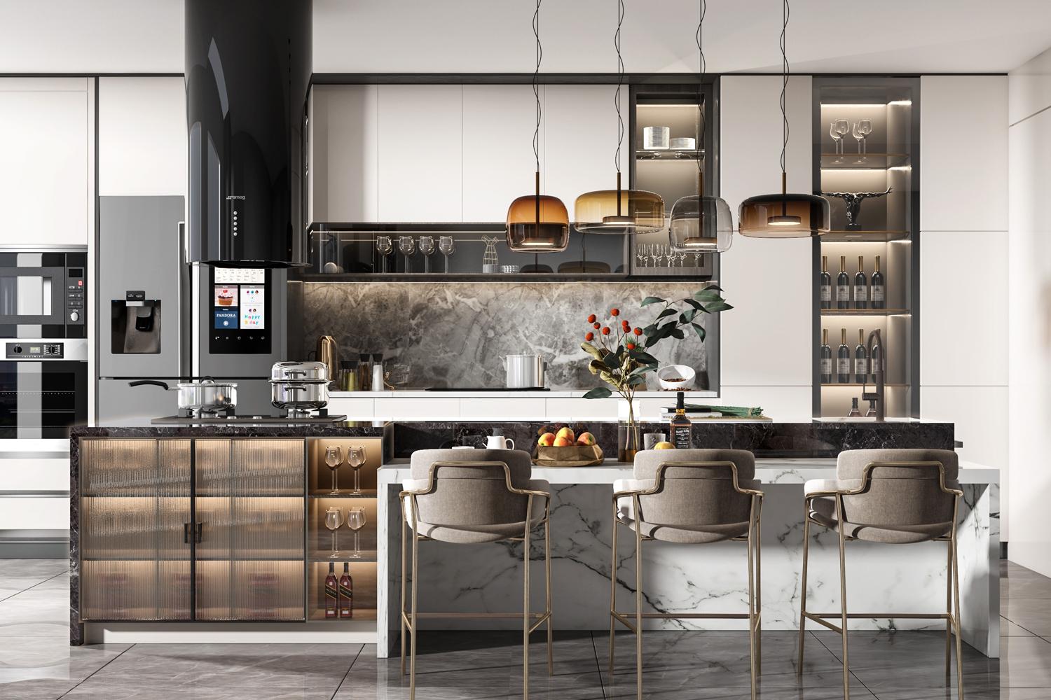 Custom Kitchen Cabinets Minimalist Style Modern Layout