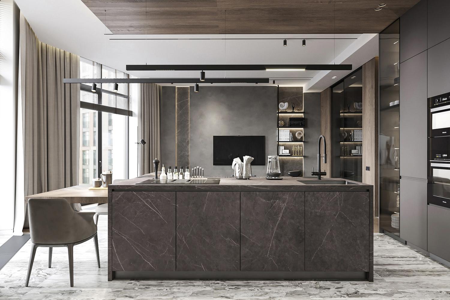 Kitchen Cabinet Custom Lacquer Finish Functional Practical Design