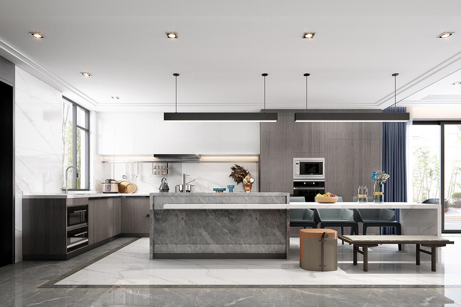 Modern Kitchen Cabinets with Island Flexible & Elegant Layout