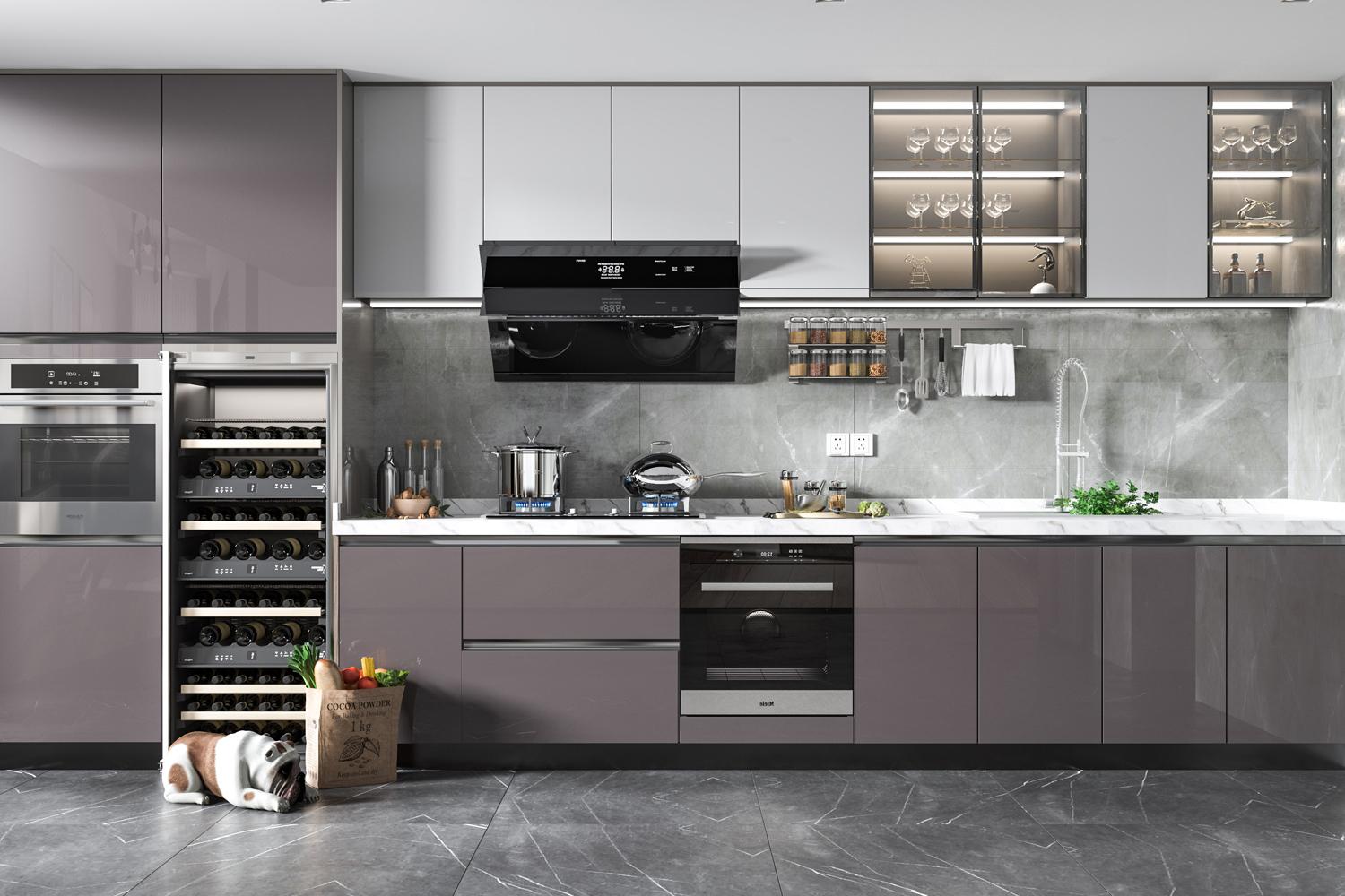 Kitchen Cabinets High End Glossy Finish Durable & Sleek