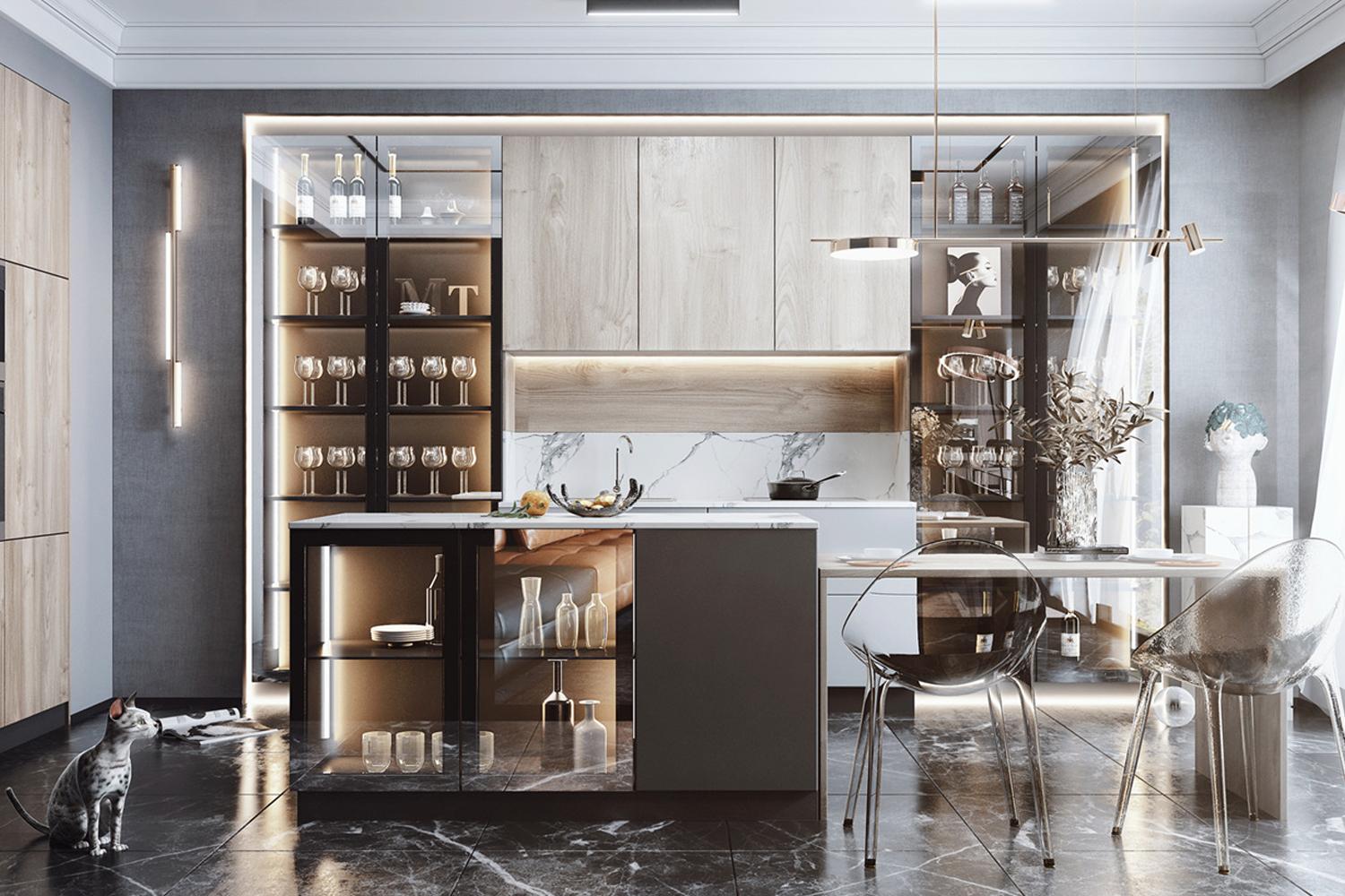 Kitchen Cabinet Durable Eco-Friendly High-Gloss Lacquer Cabinets