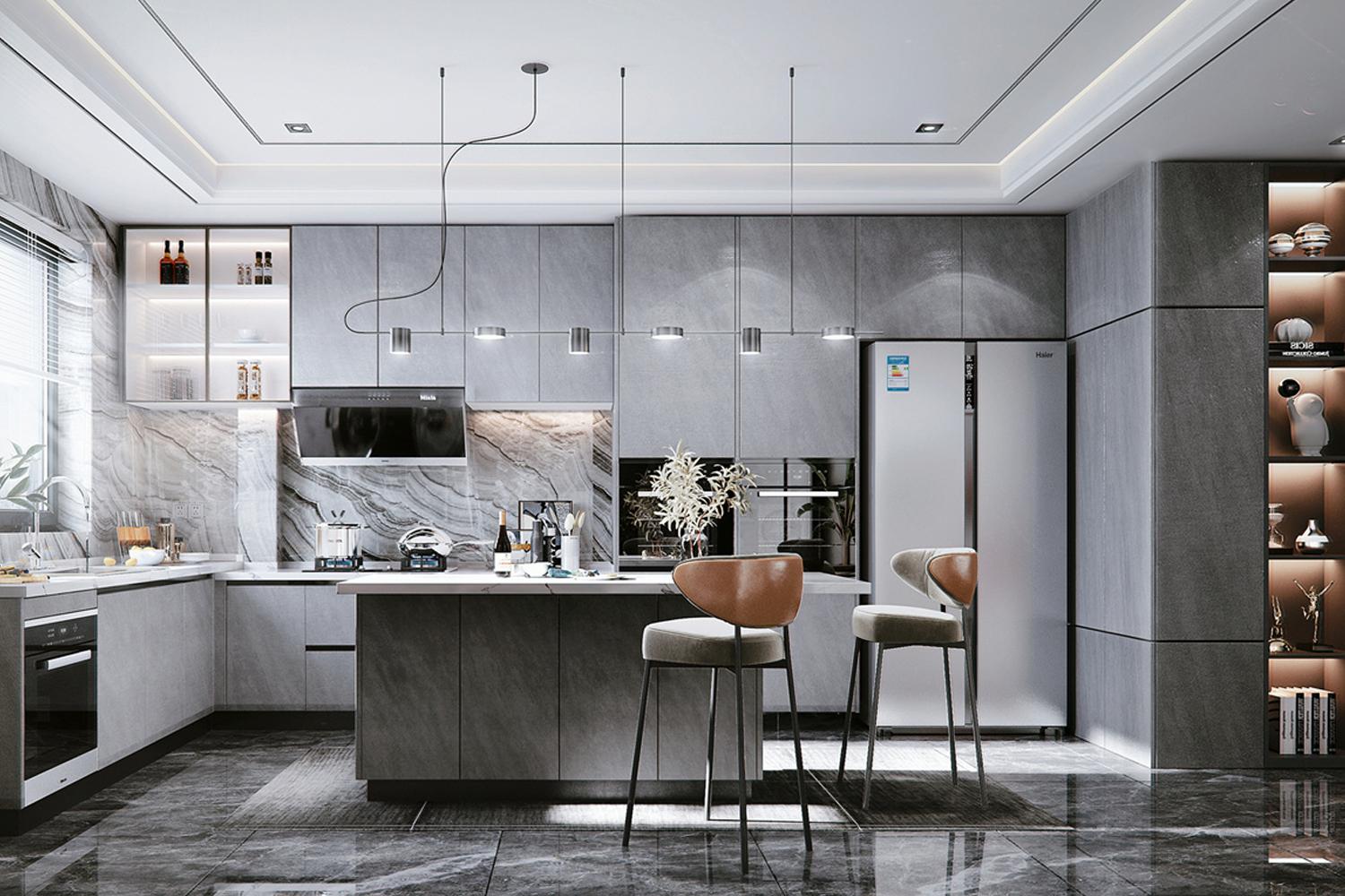 Kitchen Cabinet Custom Lacquer Finish Stylish & Functional Design Cupboard