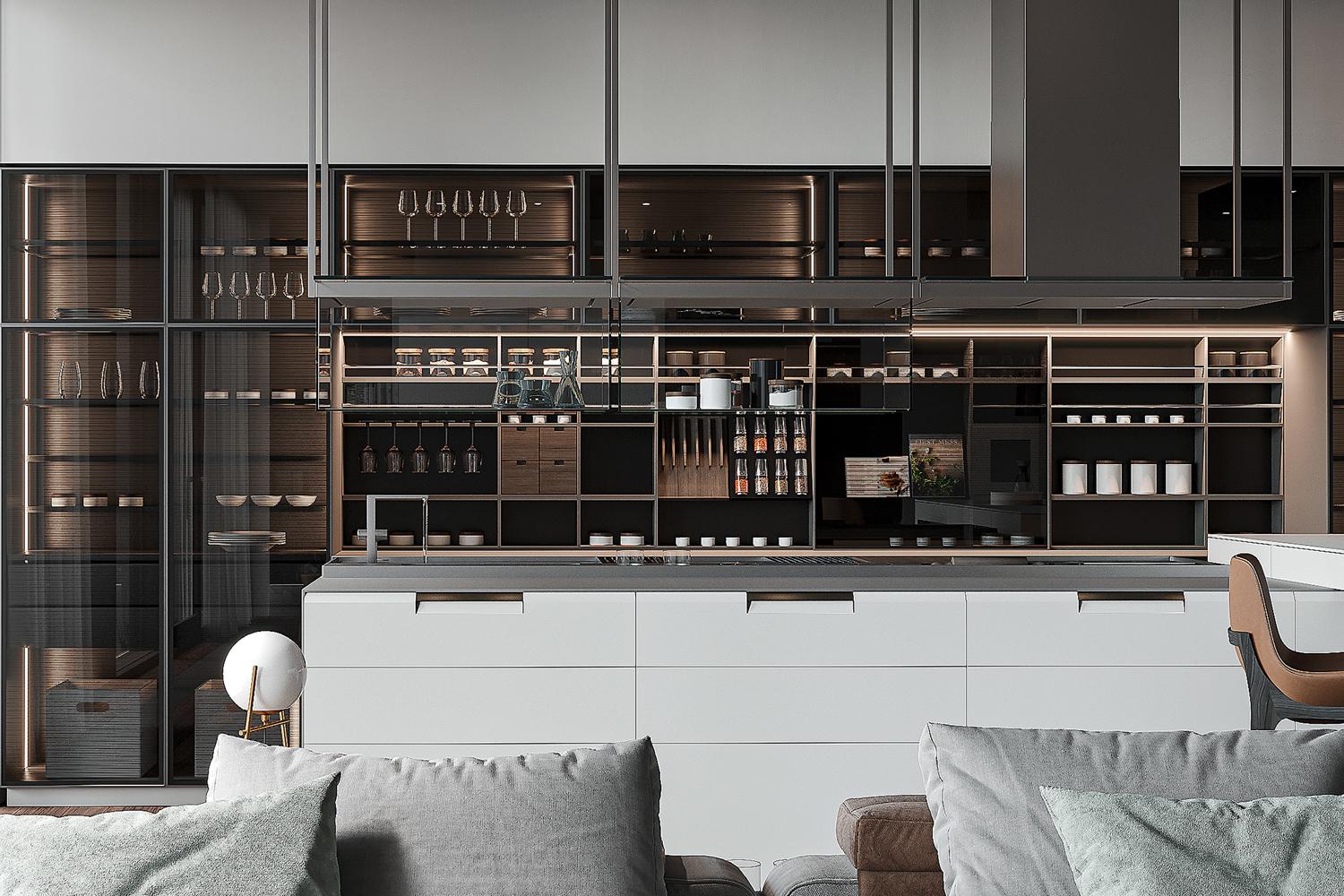 Kitchen Cabinet Lacquer Modern Design Durable Material