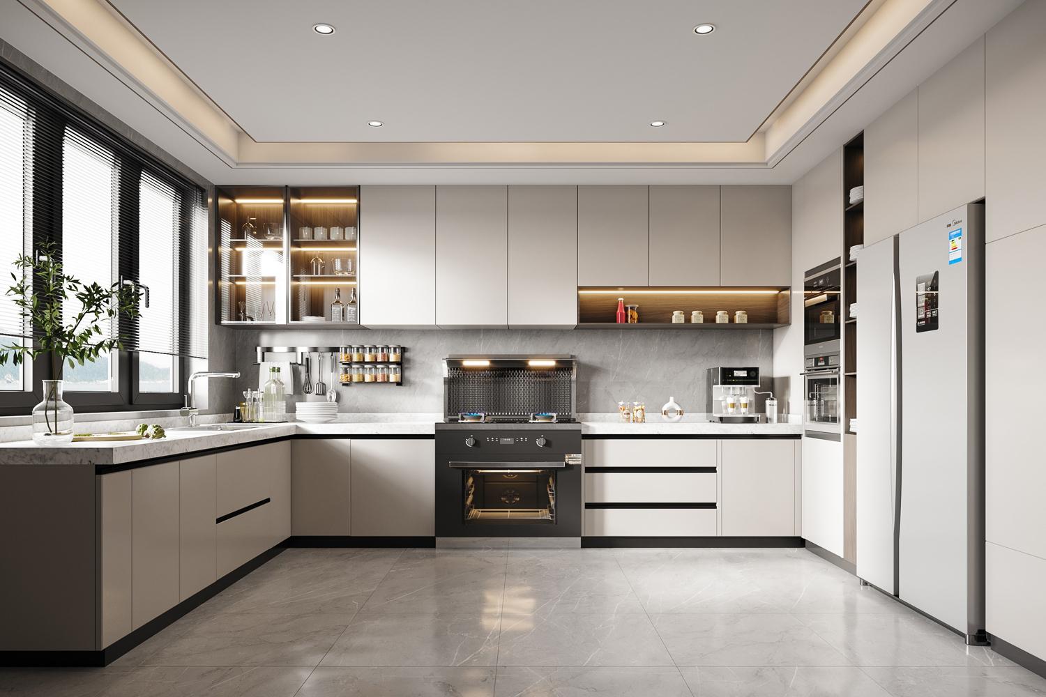 Kitchen Cabinet Modern Lacquer Finish Water Resistant Easy Clean