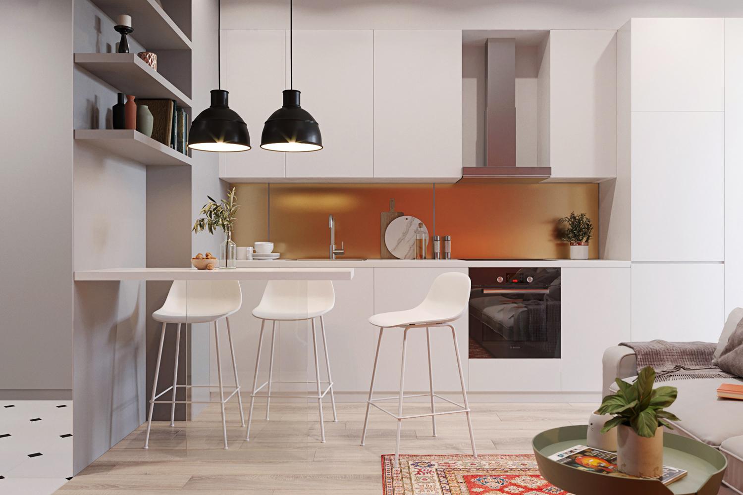 Modern Kitchen Cabinets for Home Smooth Finish Elegant Style Cabinet