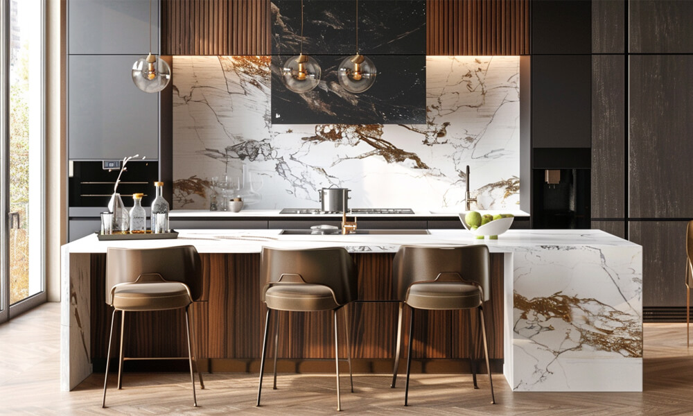 Kitchen Cabinet Veneer Finish Functional Storage Scratch-Resistant and Eco-friendly Cupboard for Stylish Open Kitchens