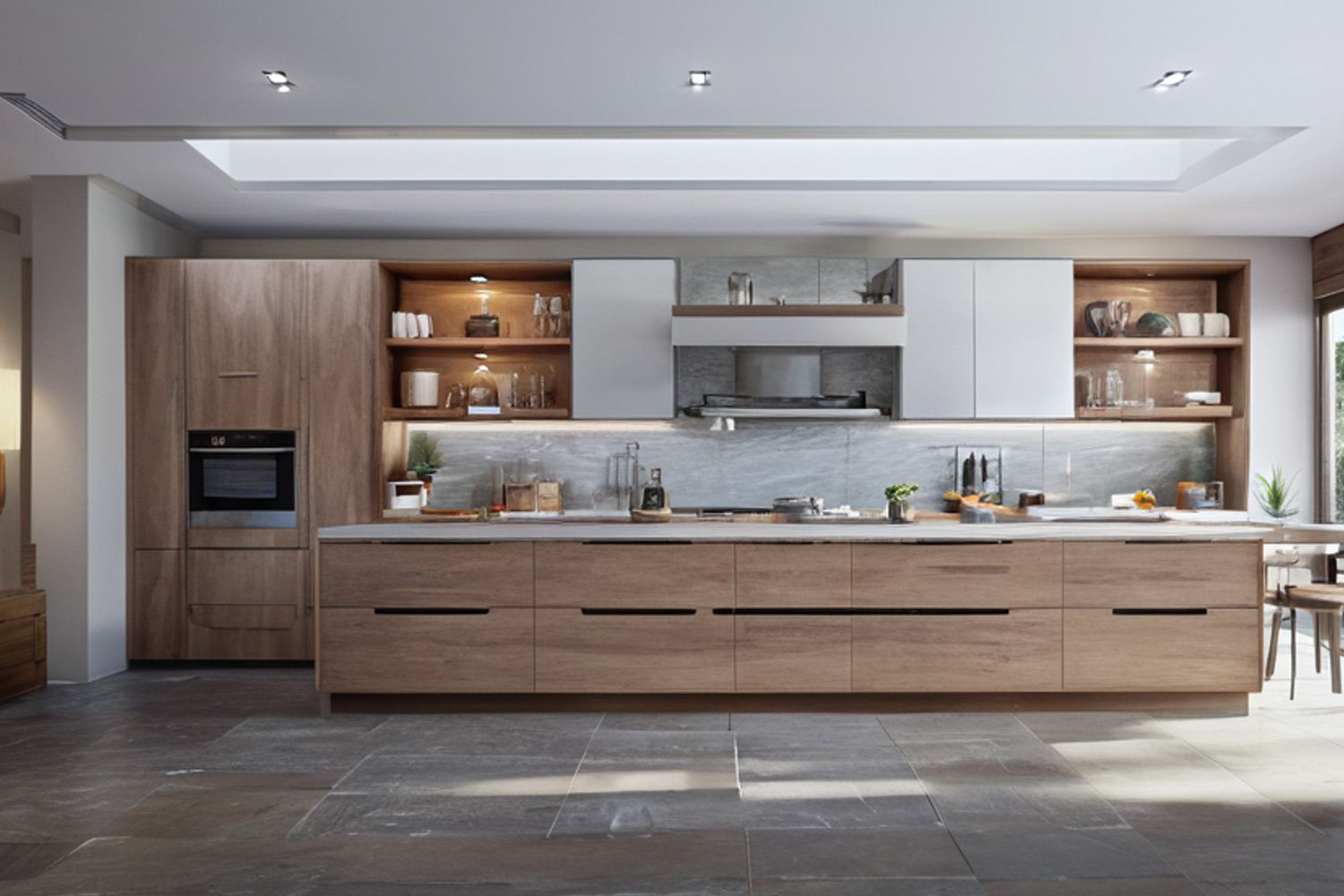 Kitchen Cabinet Modern Veneer Cupboard Flexible & Functional Layout Durable Cabinet