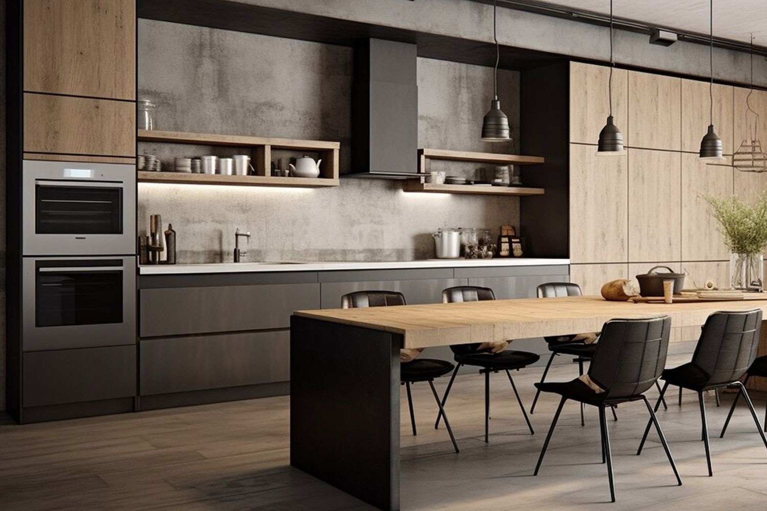 Modern Kitchen Cabinet High-Gloss Veneer Finish Eco-friendly & Durable Cupboard