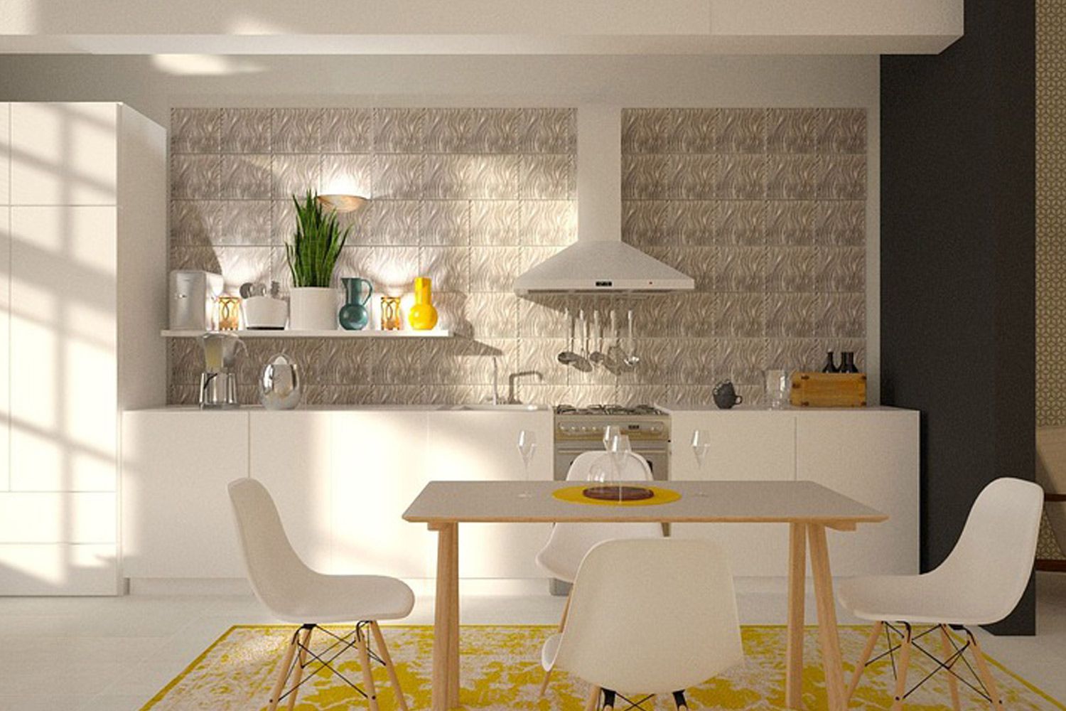 Modern Kitchen Cabinet Light High-Gloss Finish Sleek & Reflective Surface Cupboard