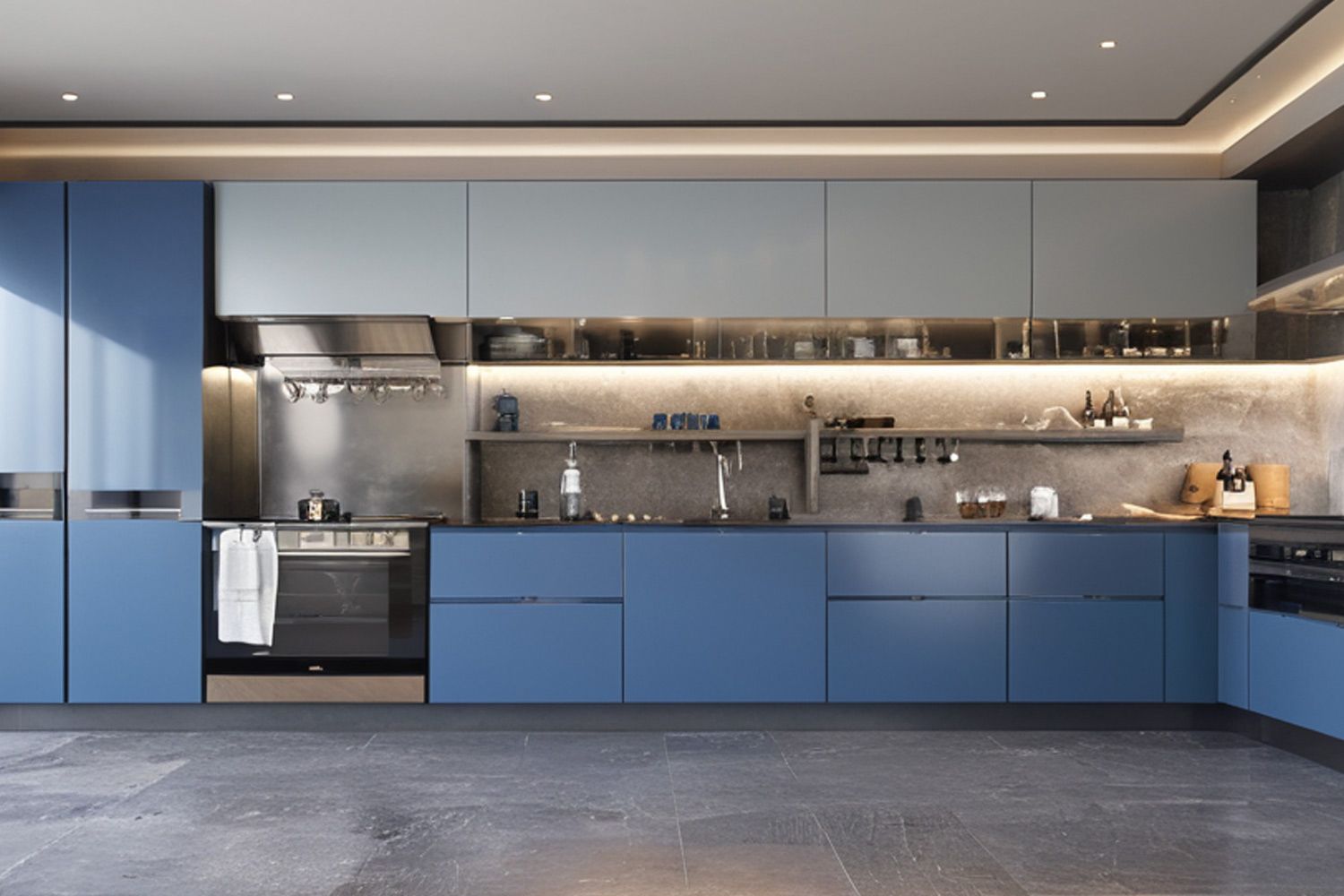 Kitchen Cabinet Modern Style Sleek Finish Long-lasting Lacquer Cabinet