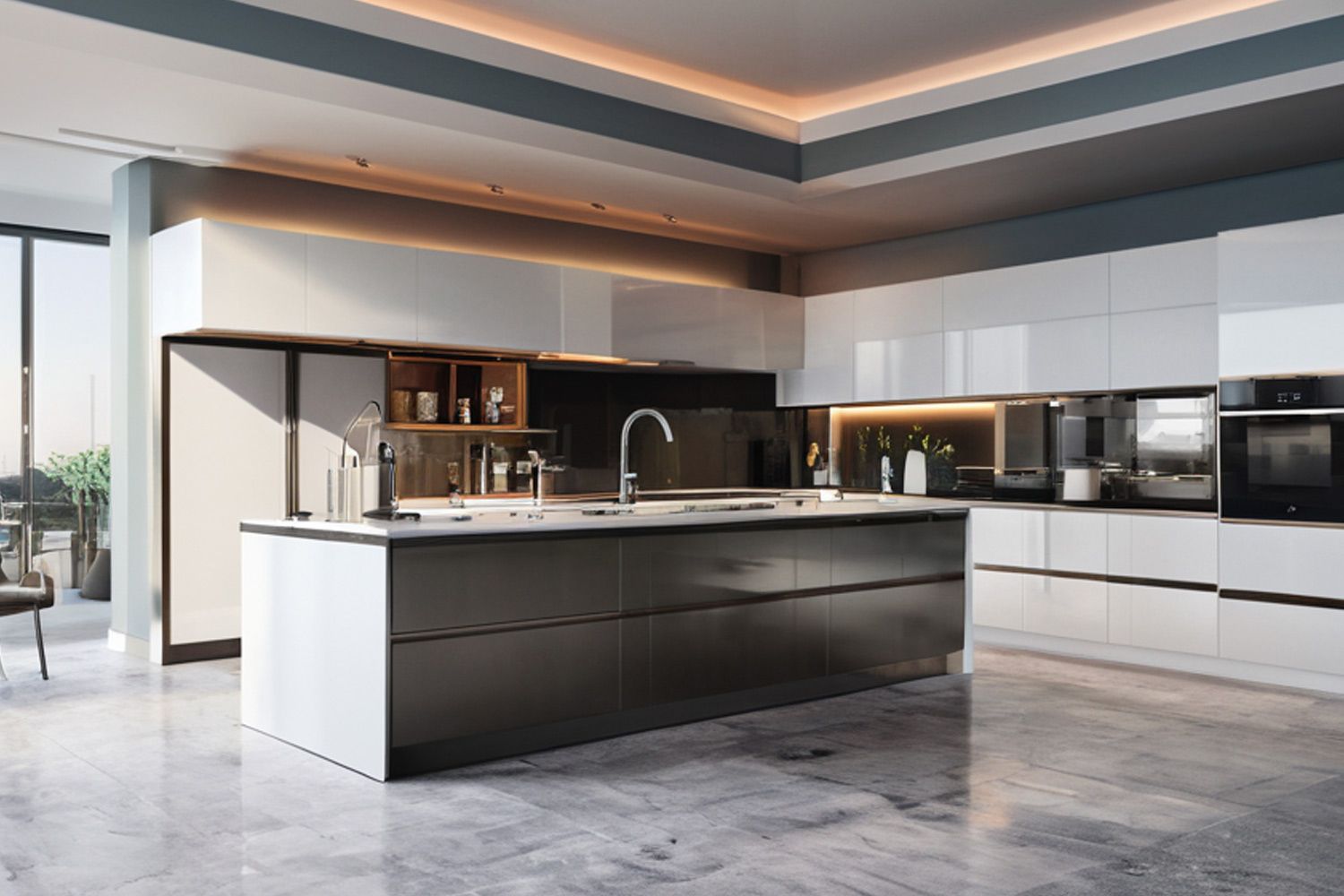 Modern Kitchen Cabinet for Home Custom Lacquer Finish Durable Cabinet