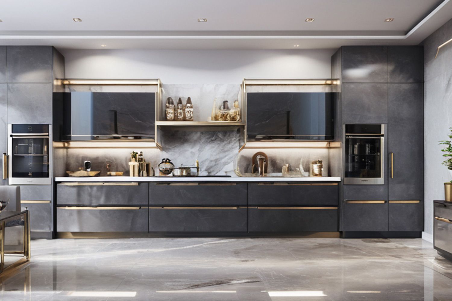 Kitchen Cabinets Custom Dark Lacquer Finish Durable Cabinet for Modern Kitchen