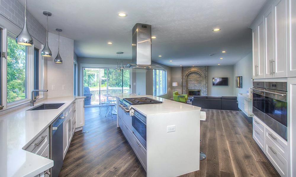 Kitchen Cabinet with Island Smooth Lacquered Finish Modern Style Eco-friendly for Long-lasting Family Cooking Space