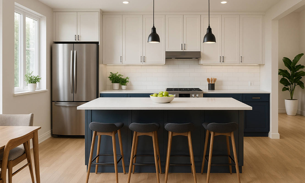Modern Kitchen Cabinet Matte Lacquer Finish Adjustable Design Durable Pull-Out Drawers for Narrow Galley Kitchens