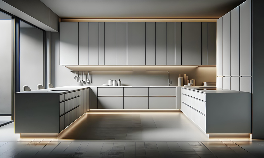 Kitchen Cabinet with Clean Lacquer Finish Minimalist Style Space-Saving Storage Custom Service for Everyday Kitchens