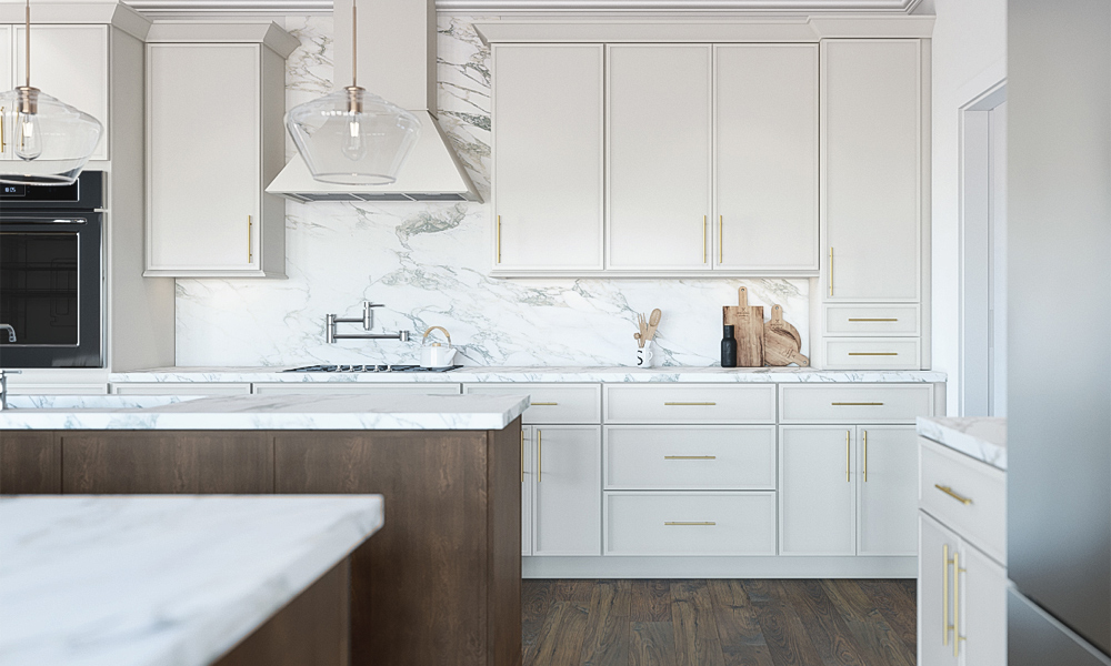 Kitchen Cabinet with Sleek Laminate Finish Scratch Resistant Modern Style Multiple Shelves for Compact Kitchen Layouts