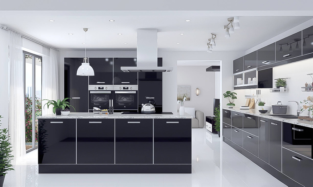 Kitchen Cabinet Fingerprint-resistant Finish Stylish Style No-Slam Drawers for Modern Family