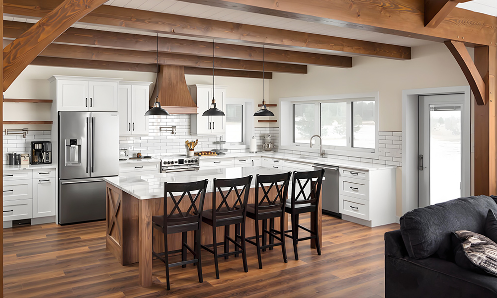 Kitchen Cabinet Smooth Veneer Finish Modenr Style Functional Layout Mold-Resistant No-Slam Drawers for Home Kitchen