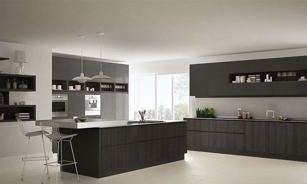 Kitchen Cabinets Modern Style Smooth Lacquer Finish Waterproof Pull-Out Organizers for Whole House Remodeling