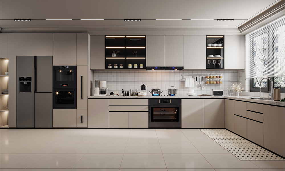 Modern Kitchen Cabinet Luxury Gloss Lacquer Anti Fingerprint Adjustable Shelves for High End Kitchen
