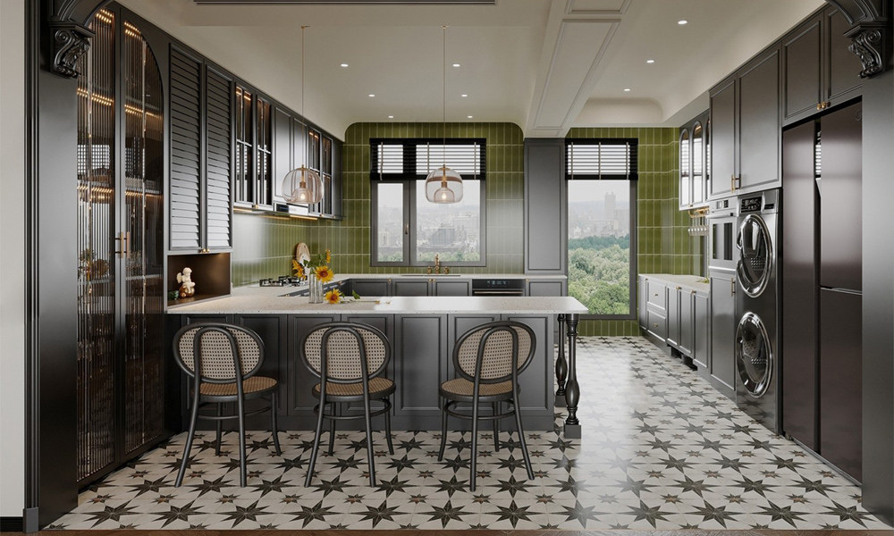 Modern Kitchen Cabinet Minimal Design Sleek Lacquer Finish Adjustable Shelves for City Kitchens