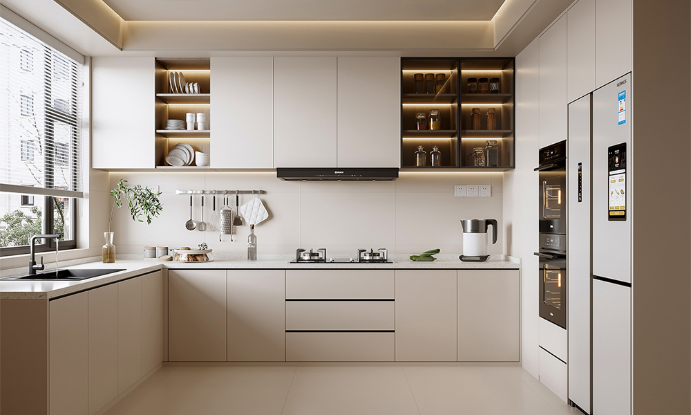 Kitchen Cabinet High End Finish Flexible Storage Modern Layout for Apartments Kitchen