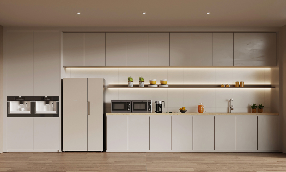 Kitchen Cabinet Matte Lacquer Finish Modern Style No-Slam Drawers for Contemporary Smart Kitchens