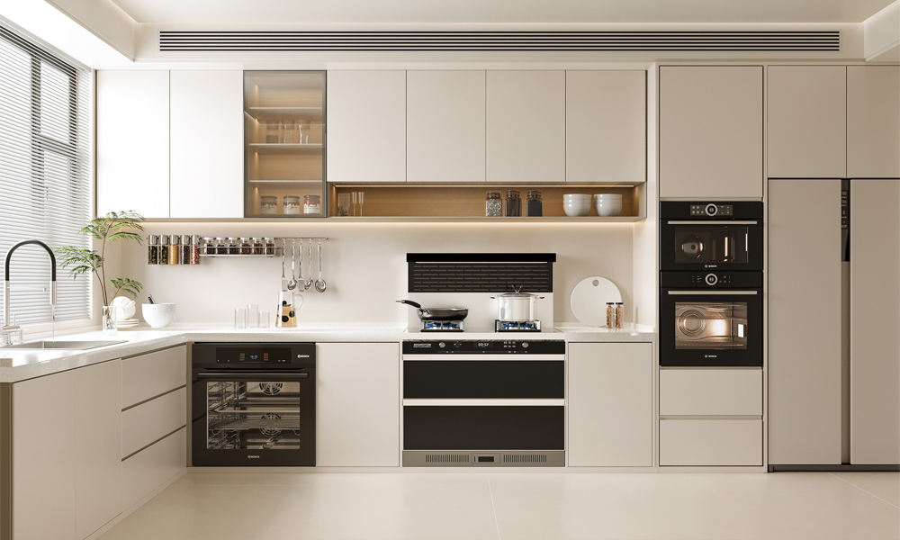 Kitchen Cabinet Elegant Style Stylish Lacquer Finish for Modern No-Slam Drawers Home Kitchens