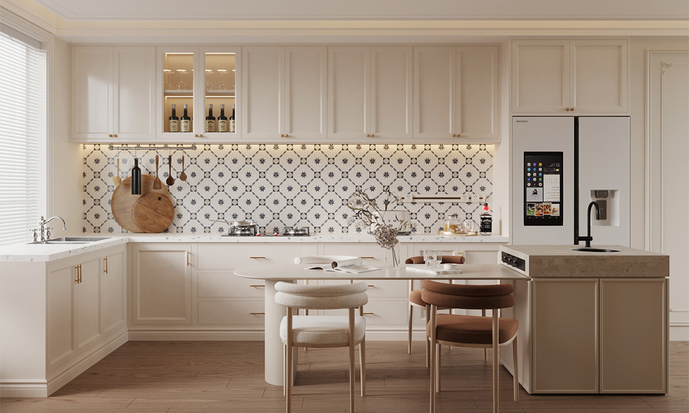 Modern Kitchen Cabinet Scratch-Resistant Lacquer Finish Space-Saving Design for Modern Homes