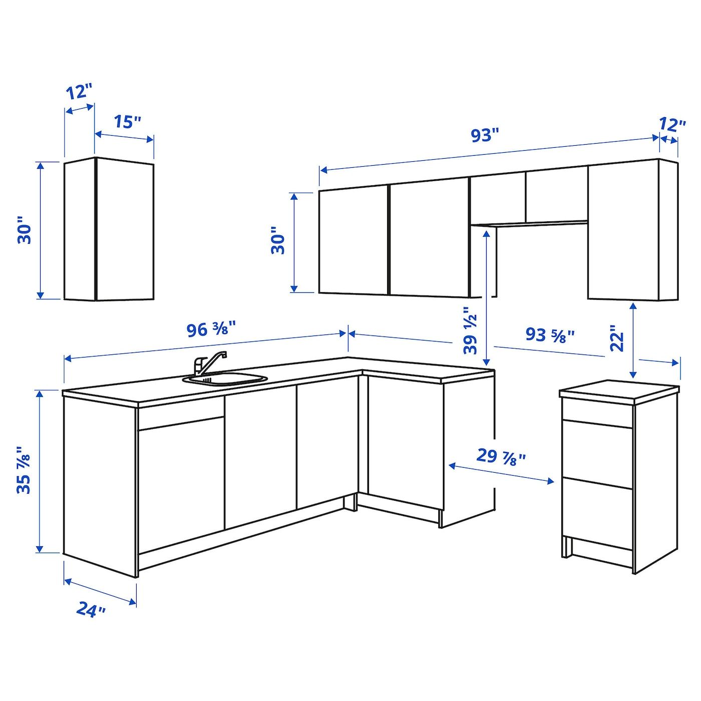 Standard kitchen cabinet height measurement for modern home remodel.