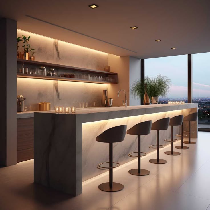 Contemporary Space-saving small kitchen design idea with island