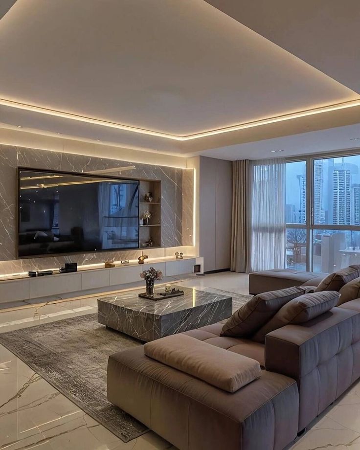 Modern Living Room reading corner with lounge chair and arched lamp