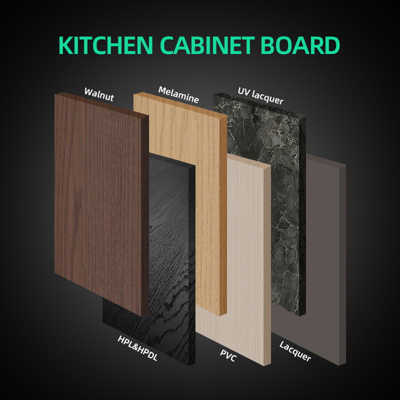 “Eco-friendly MDF and PET kitchen cabinet materials popular in UK homes.”