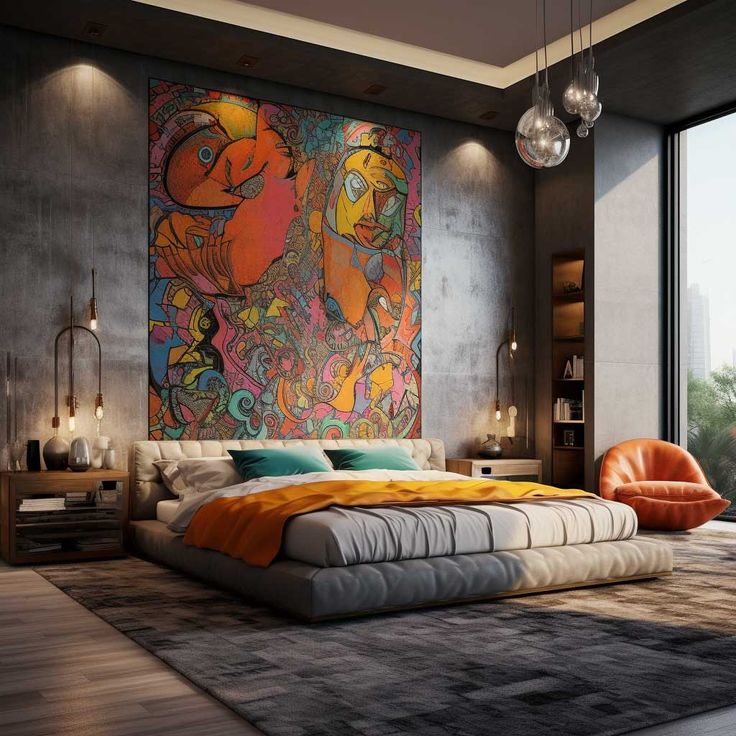 Artistic small bedroom layout