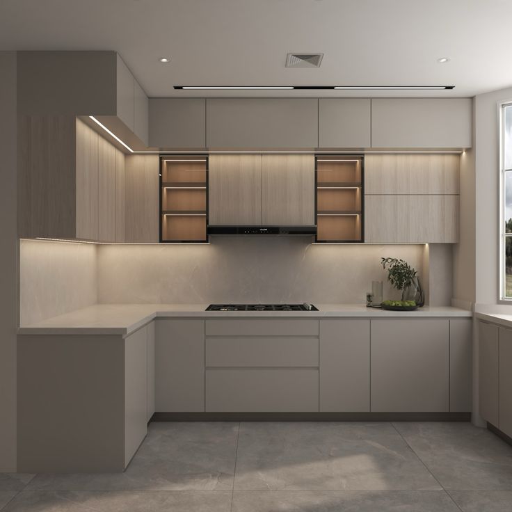 grey Open Concept Kitchens
