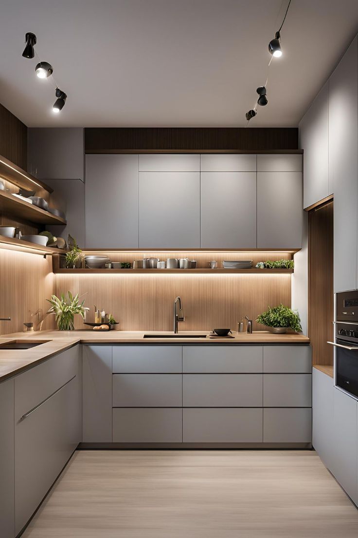 iluminación led bajo módulos de gabinetes de cocina para mejorar la zona de trabajo