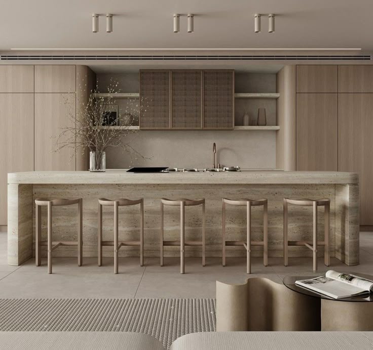 AIS Cabinet Hampton style kitchen island with seating, pendant lighting, and open-plan layout for family living.