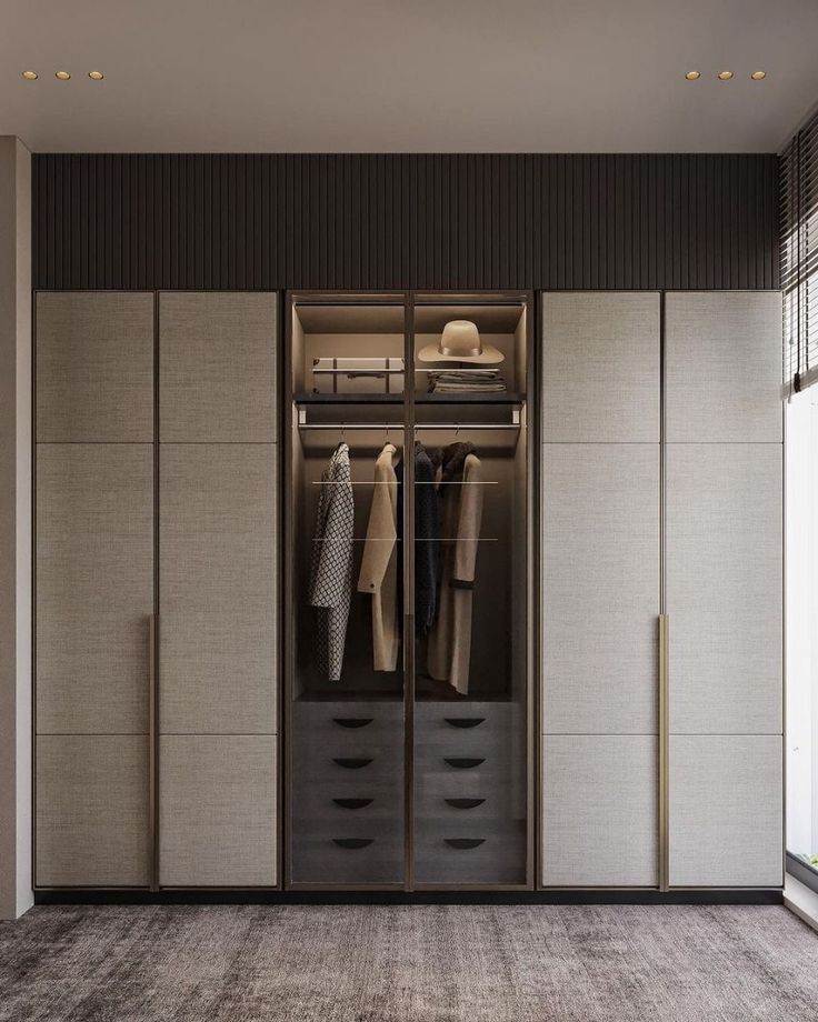 AIS Cabinet Built-in wardrobe design integrated with bedroom wall panels.