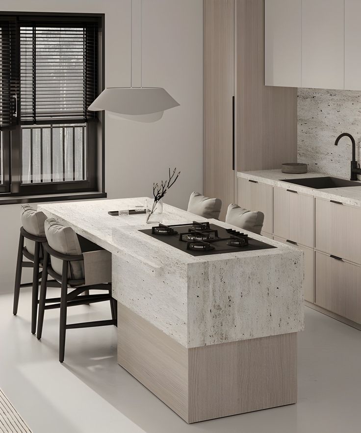 AIS Cabinet Natural granite countertop with black and gold veining.